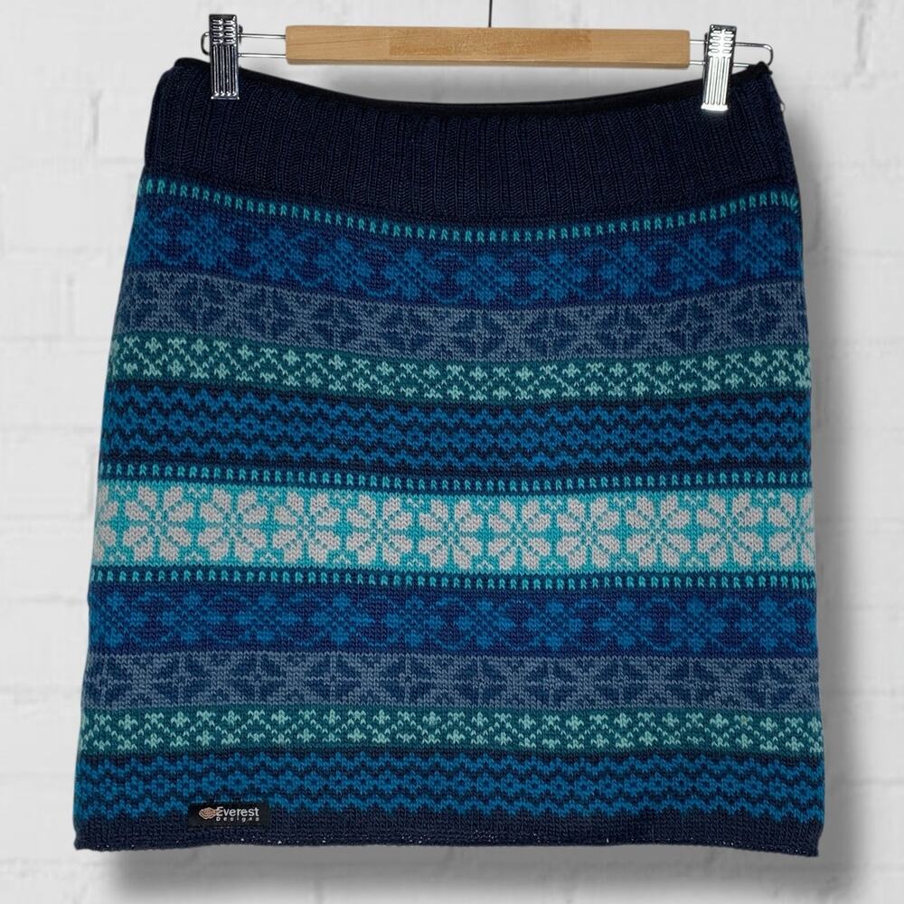 Everest Designs Wool Kopisha Skirt Nordic Knit Fair Isle Lined *excellent